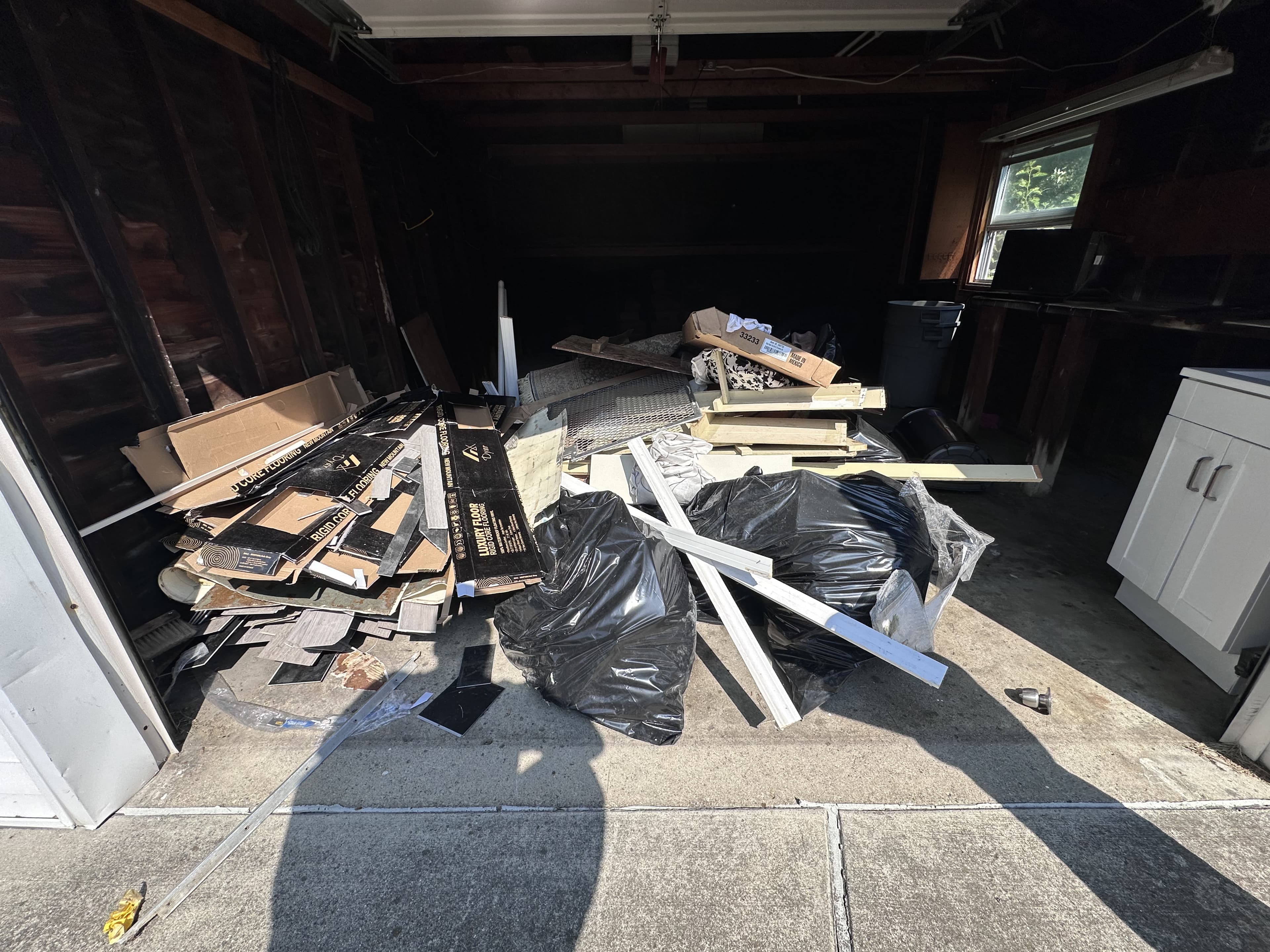 Before Garage cleanout before and after